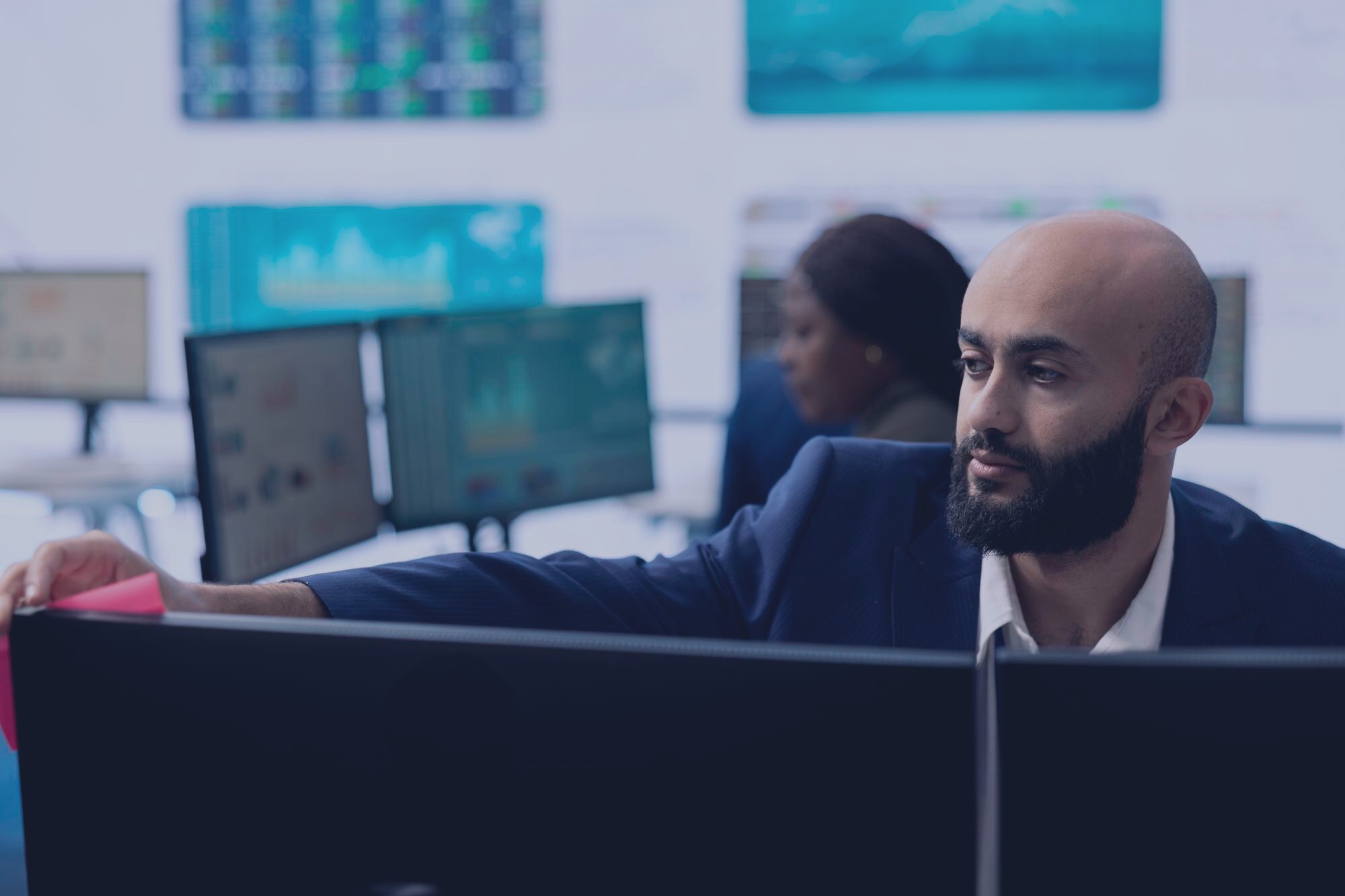 Government digital operations center with secure monitoring